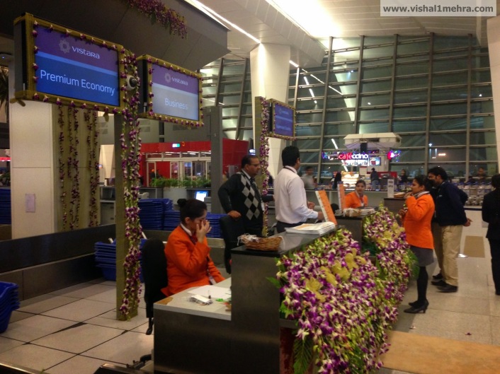 Vistara check-in counters at Delhi T3